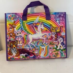 Lisa Frank  Unicorn Trifold Portfolio School Binder Folder 10x13 - Puzzle Crayon